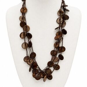 Coconut Shell Cascade Necklace